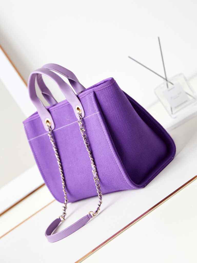 Chanel small shopping bag, AS3257 mixed fibers purple