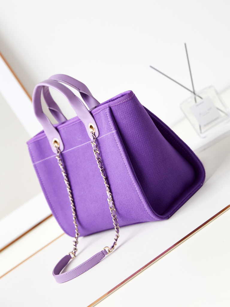 Chanel small shopping bag, AS3257 mixed fibers purple