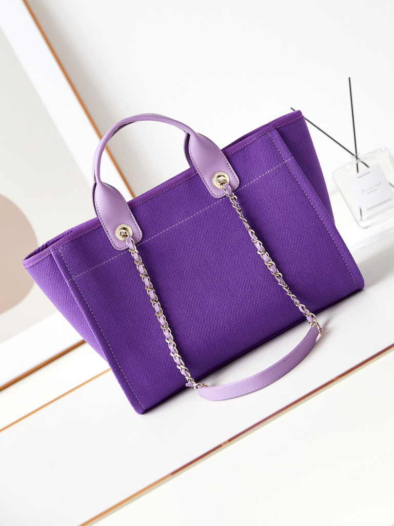 Chanel small shopping bag, AS3257 mixed fibers purple