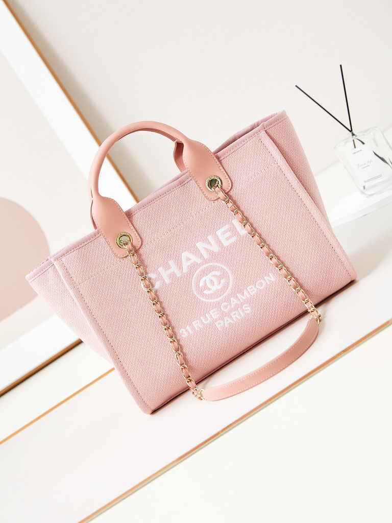 Chanel small shopping bag, AS3257 mixed fibers pink
