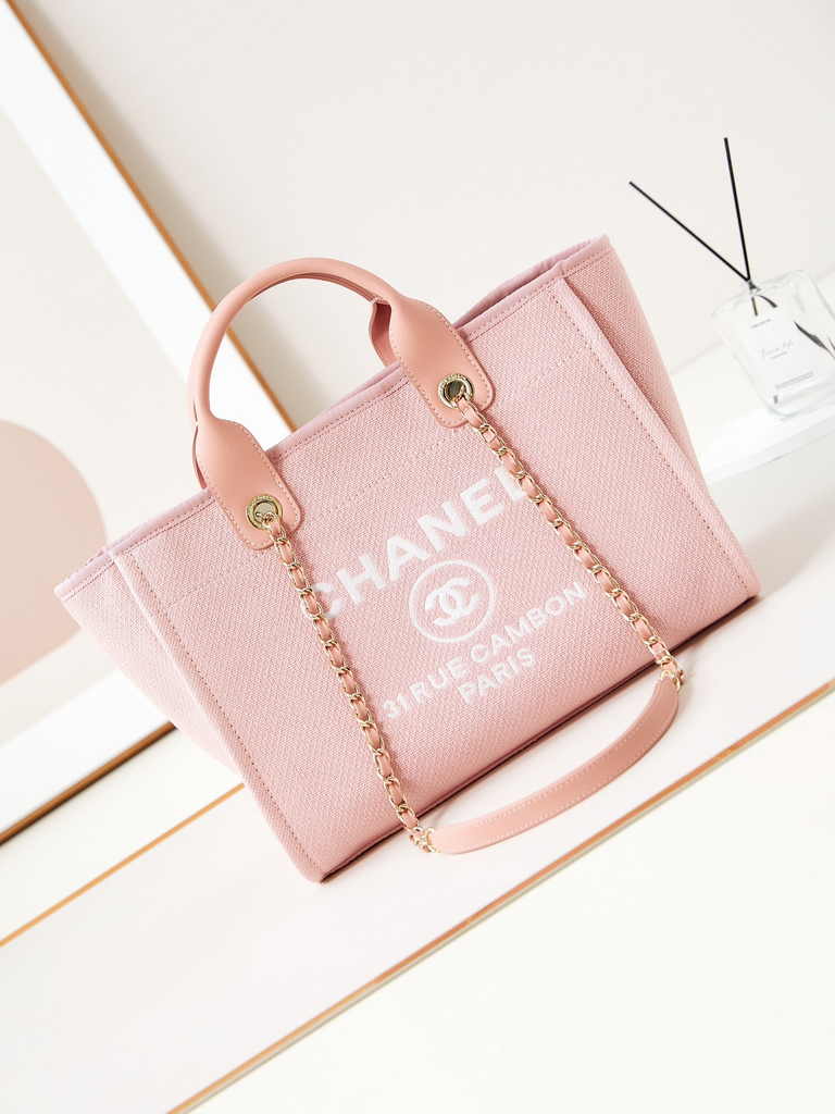 Chanel small shopping bag, AS3257 mixed fibers pink