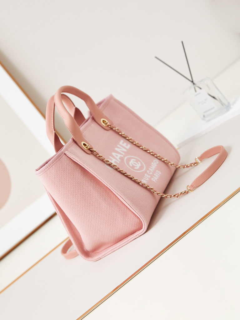 Chanel small shopping bag, AS3257 mixed fibers pink