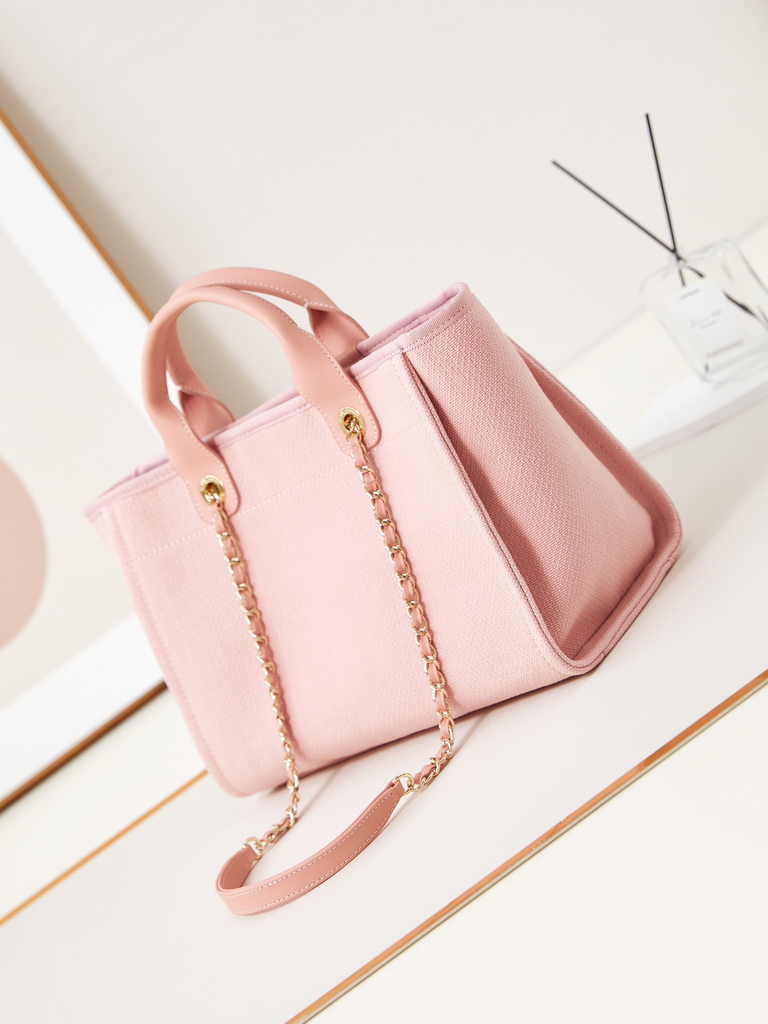 Chanel small shopping bag, AS3257 mixed fibers pink