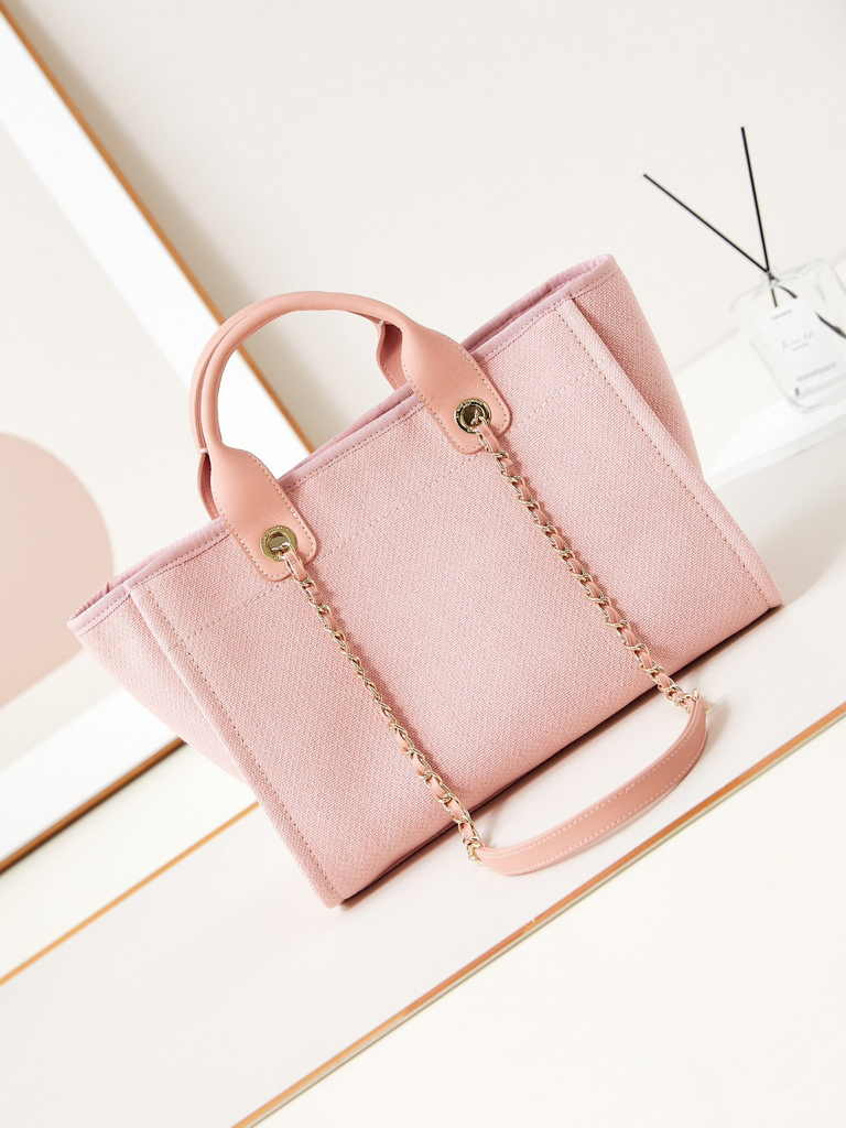 Chanel small shopping bag, AS3257 mixed fibers pink