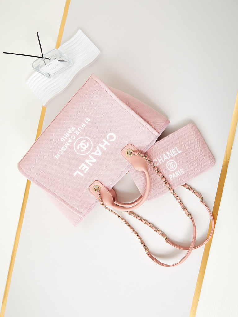 Chanel small shopping bag, AS3257 mixed fibers pink
