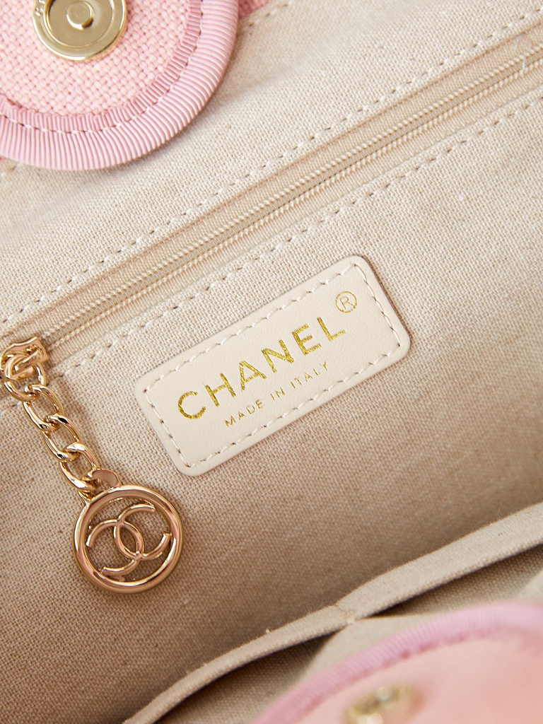 Chanel small shopping bag, AS3257 mixed fibers pink