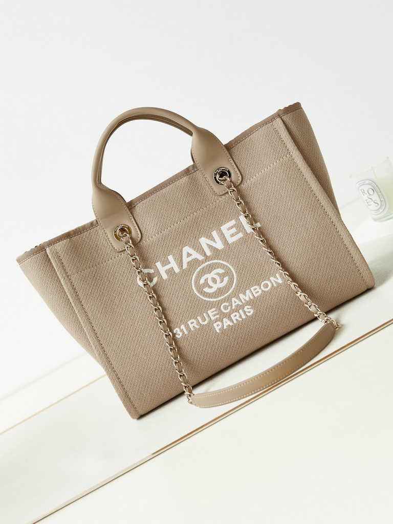 Chanel small shopping bag, AS3257 mixed fibers gray