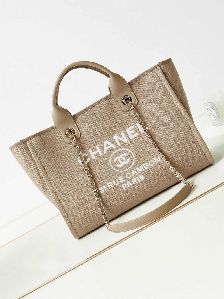 Chanel small shopping bag, AS3257 mixed fibers gray