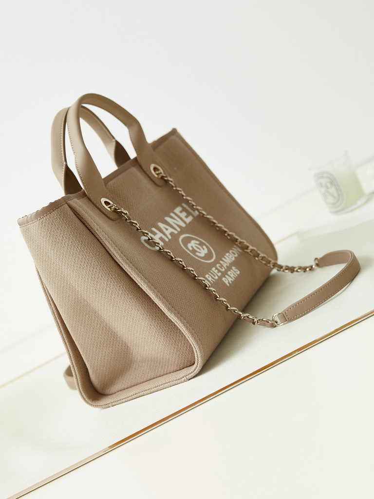 Chanel small shopping bag, AS3257 mixed fibers gray