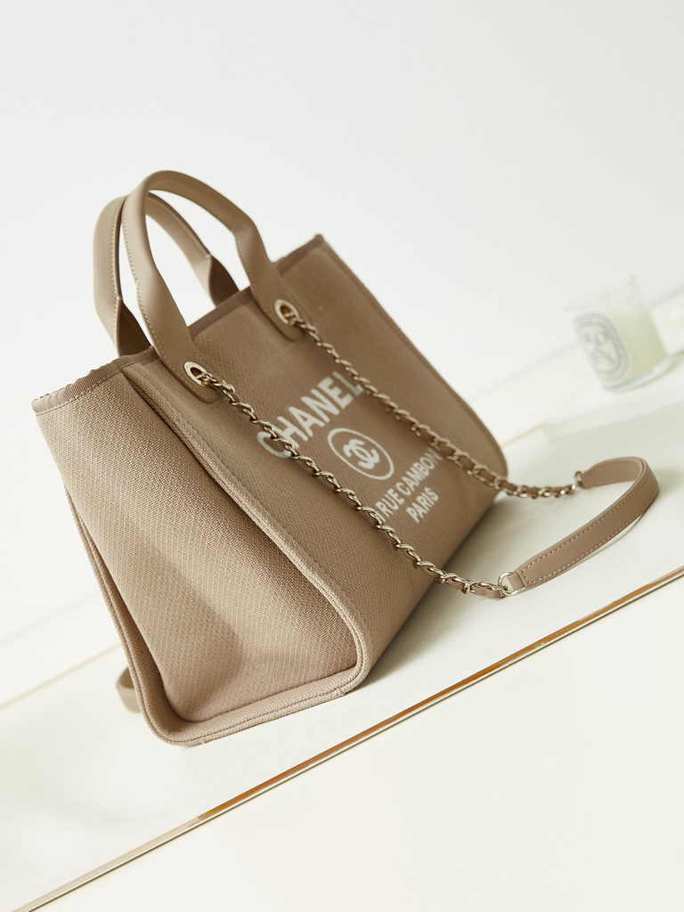 Chanel small shopping bag, AS3257 mixed fibers gray