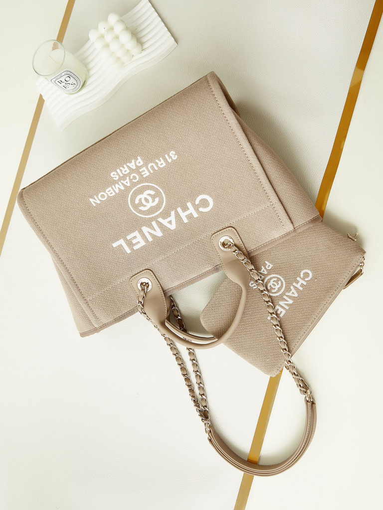 Chanel small shopping bag, AS3257 mixed fibers gray