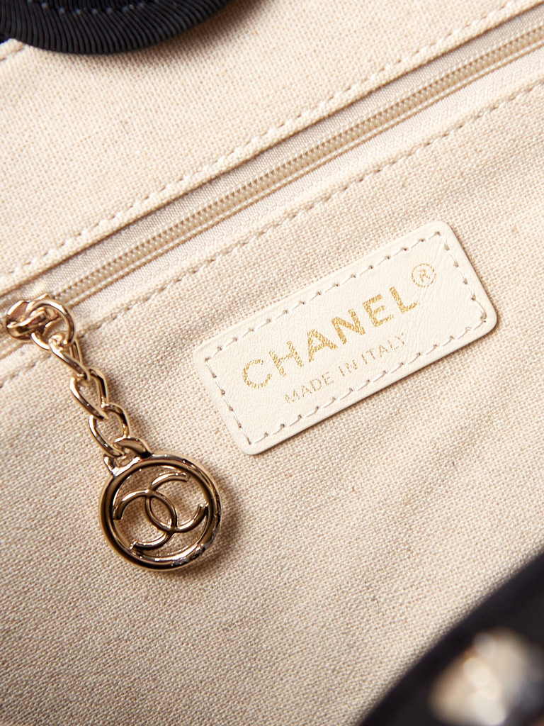 Chanel small shopping bag, AS3257 mixed fibers black