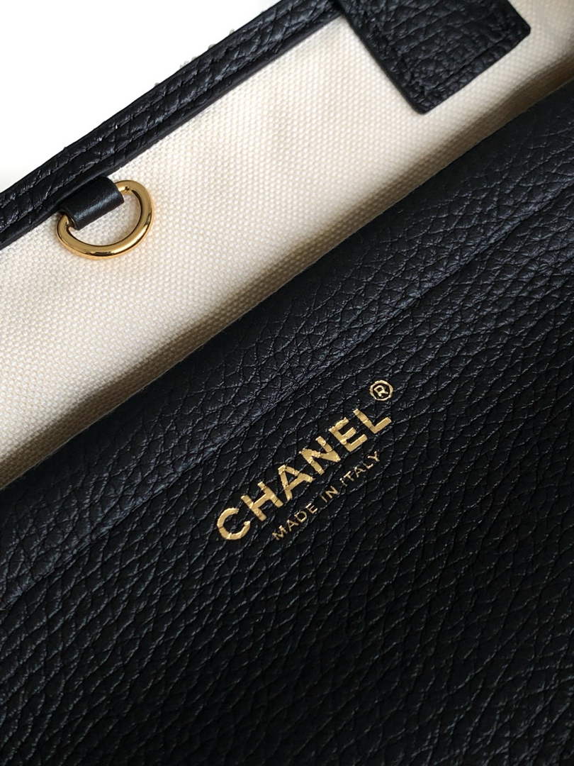 Chanel Small Shopping Tote Bag, AS6288 Grained Calfskin Beige