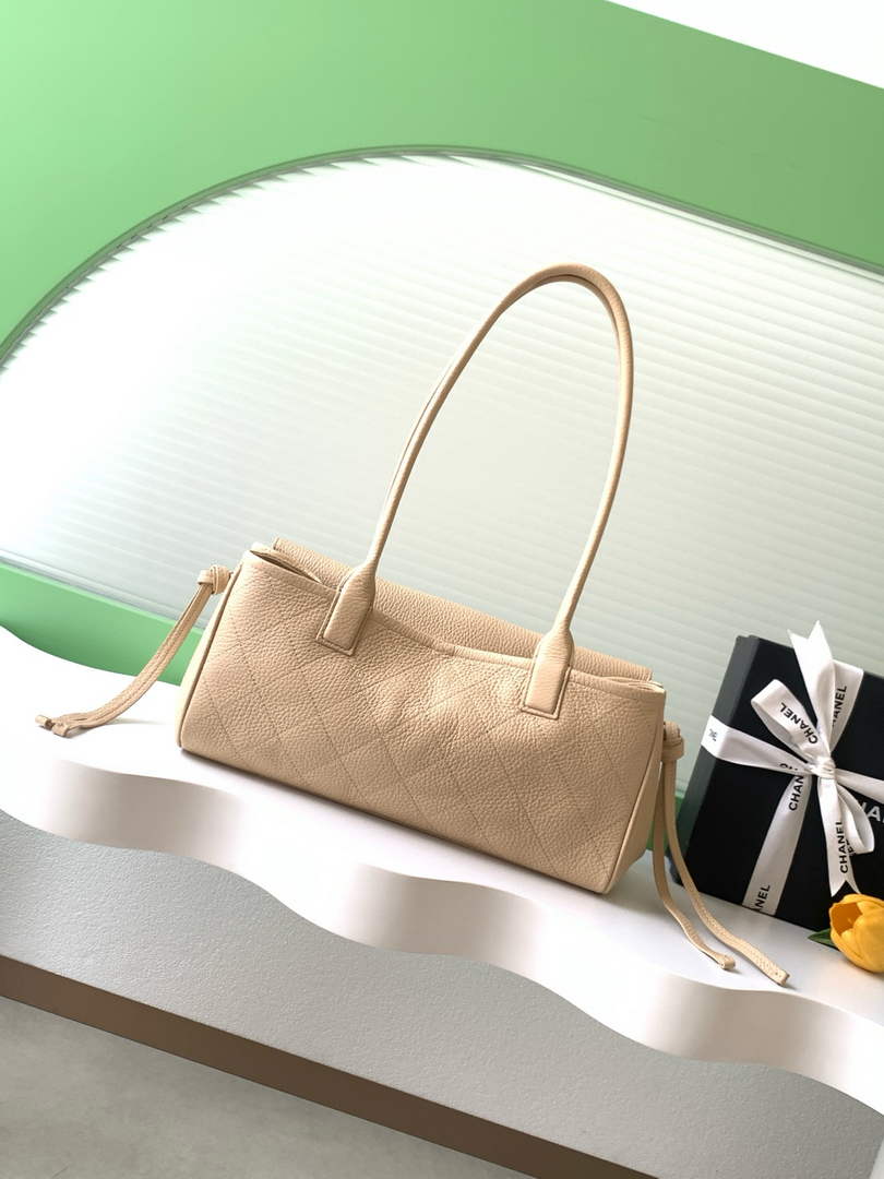 Chanel Small Shopping Tote Bag, AS6288 Apricot Grained Calfskin