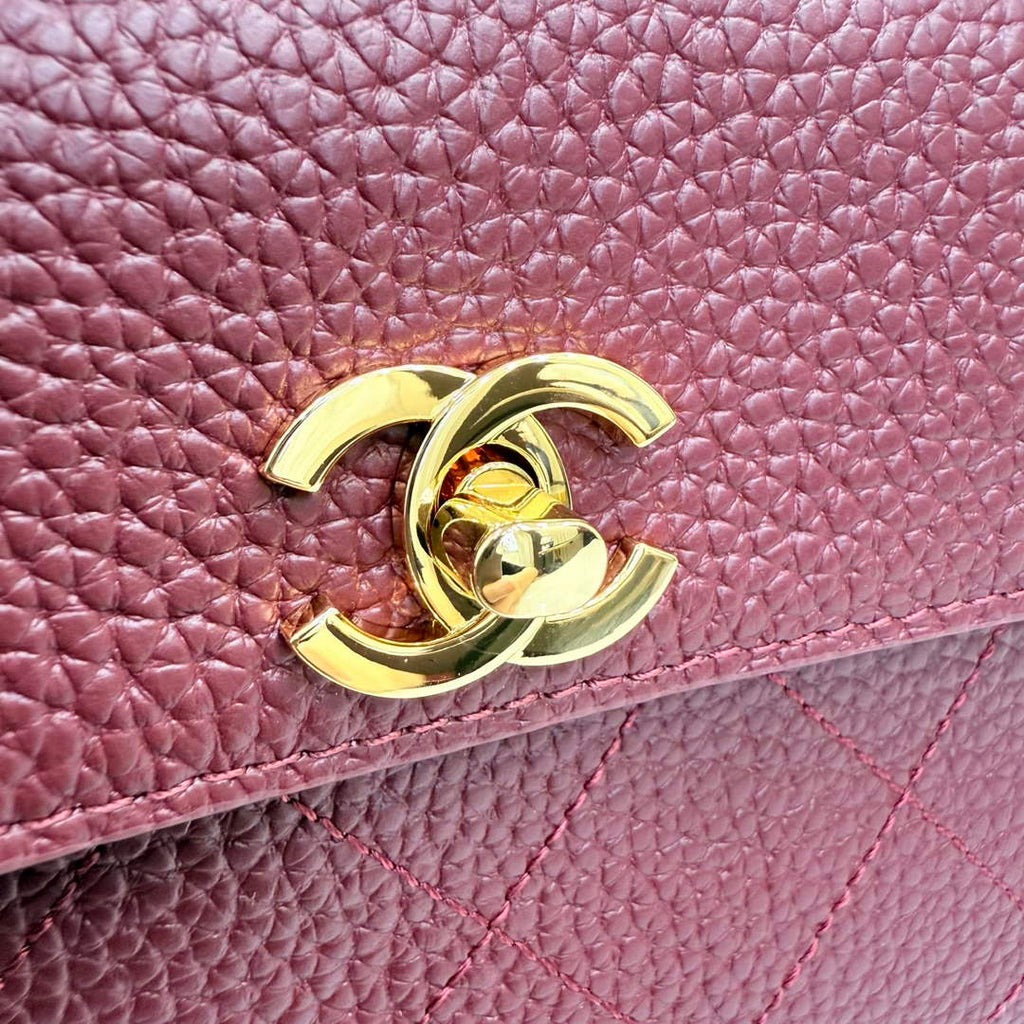 Chanel Small Shopping Tote Bag, AS6288 Red Grained Calfskin