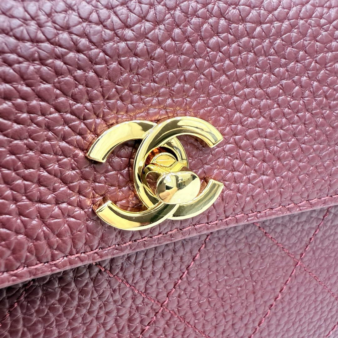 Chanel Small Shopping Tote Bag, AS6288 Red Grained Calfskin