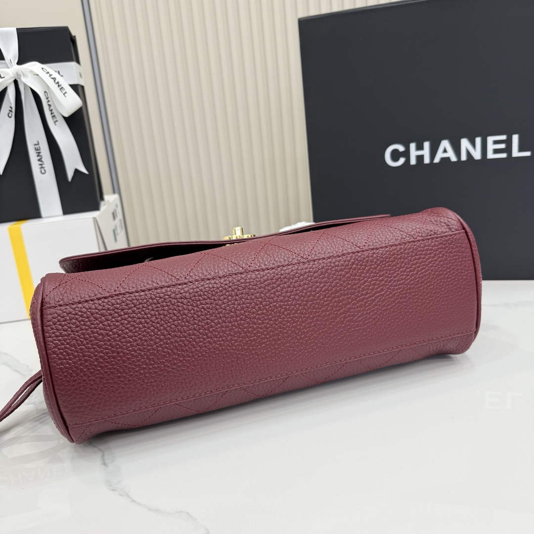 Chanel Small Shopping Tote Bag, AS6288 Red Grained Calfskin
