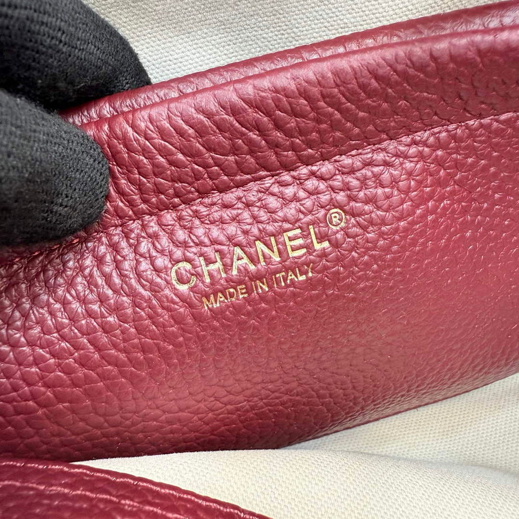 Chanel Small Shopping Tote Bag, AS6288 Red Grained Calfskin
