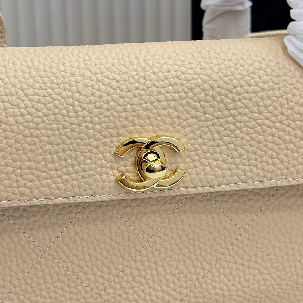 Chanel Small Shopping Tote Bag, AS6288 Apricot Grained Calfskin