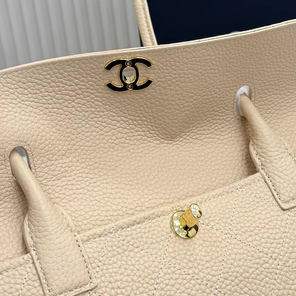 Chanel Small Shopping Tote Bag, AS6288 Apricot Grained Calfskin
