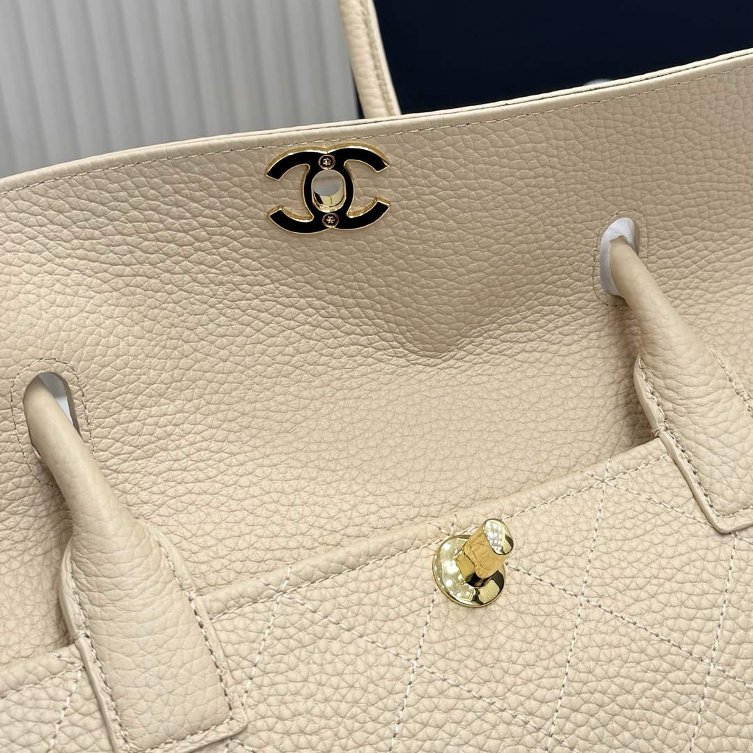 Chanel Small Shopping Tote Bag, AS6288 Apricot Grained Calfskin