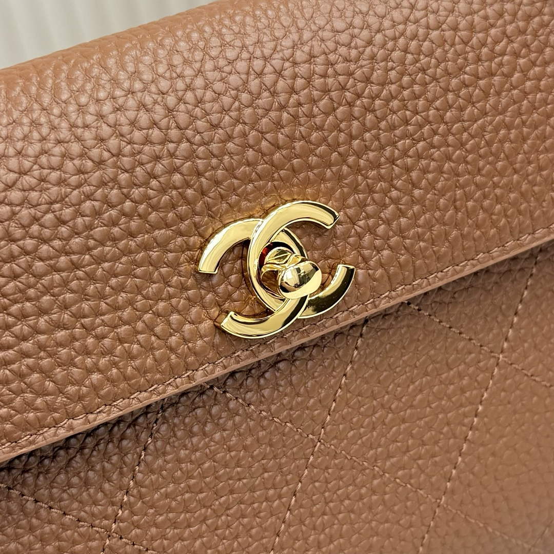 Chanel Small Shopping Tote Bag, AS6288 Brown Grained Calfskin
