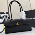 Chanel Small Shopping Tote Bag, AS6288 Black Grained Calfskin