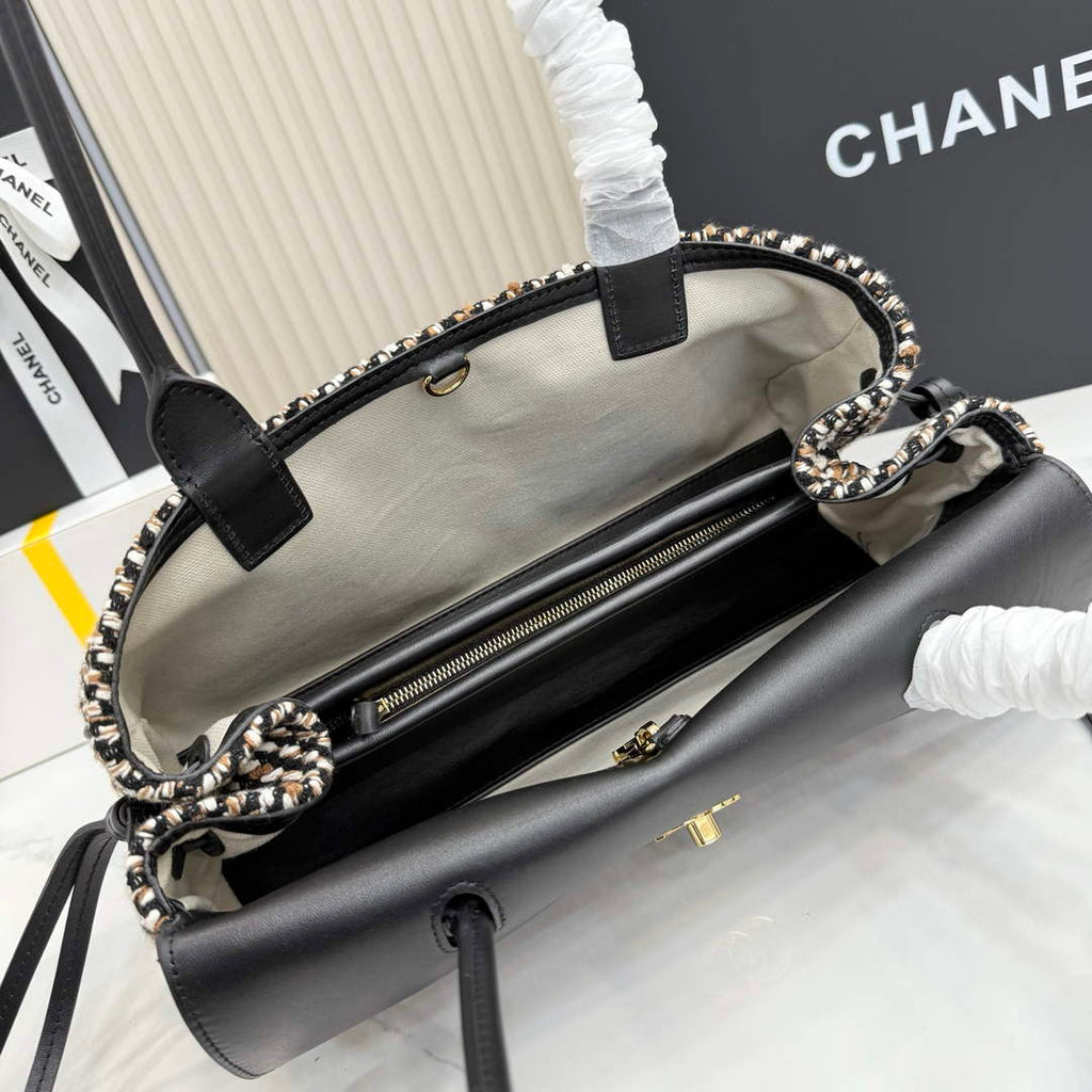Chanel Small Shopping Tote Bag, AS6288 Grained Calfskin Black