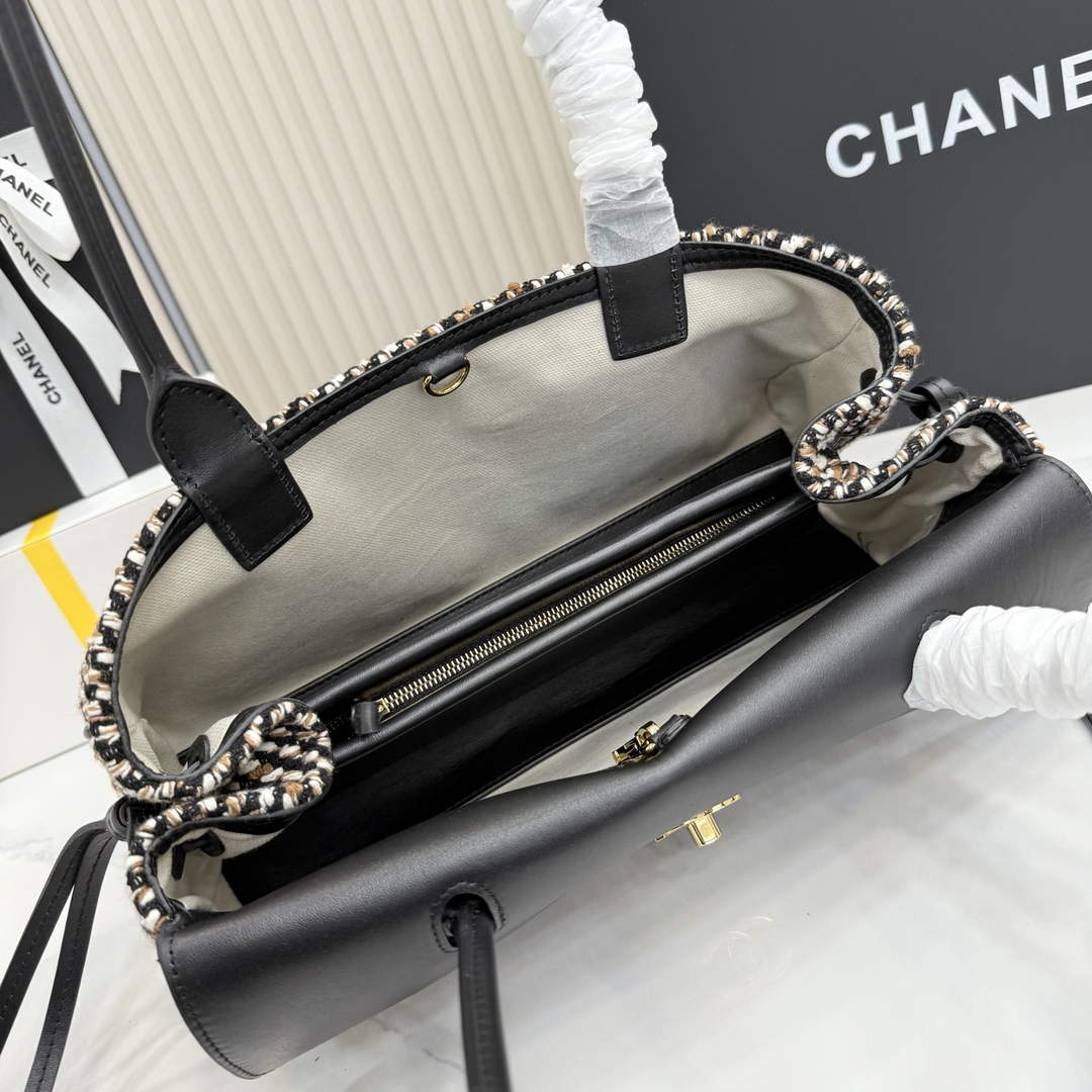 Chanel Small Shopping Tote Bag, AS6288 Grained Calfskin Black