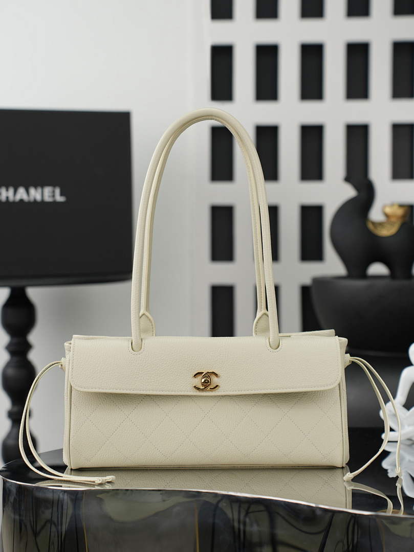 Chanel Small Shopping Tote Bag, AS6288 Beige Grained Calfskin