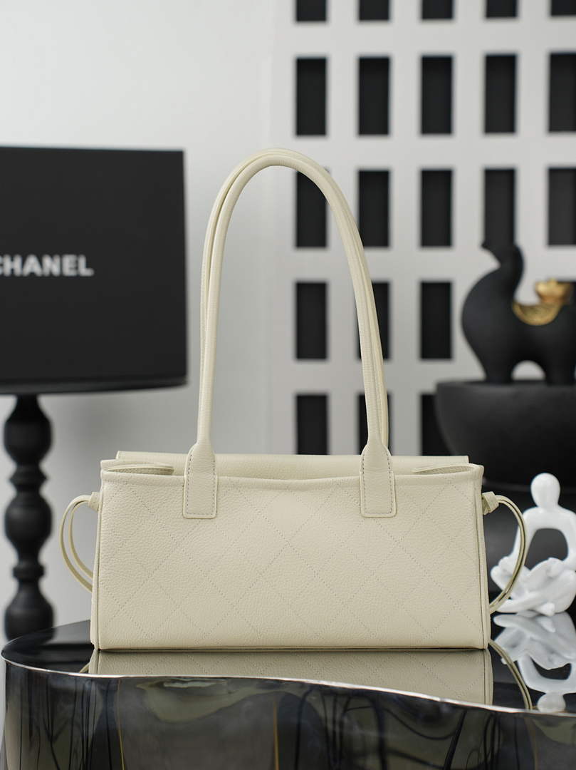 Chanel Small Shopping Tote Bag, AS6288 Beige Grained Calfskin
