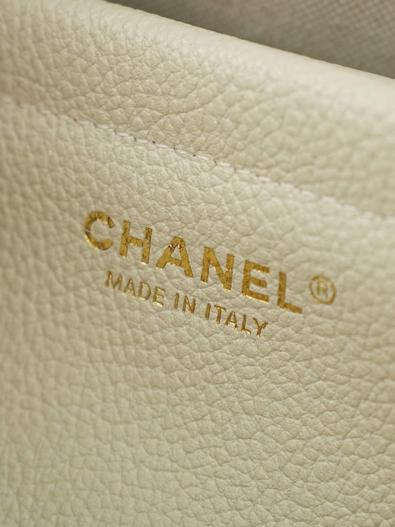 Chanel Small Shopping Tote Bag, AS6288 Beige Grained Calfskin