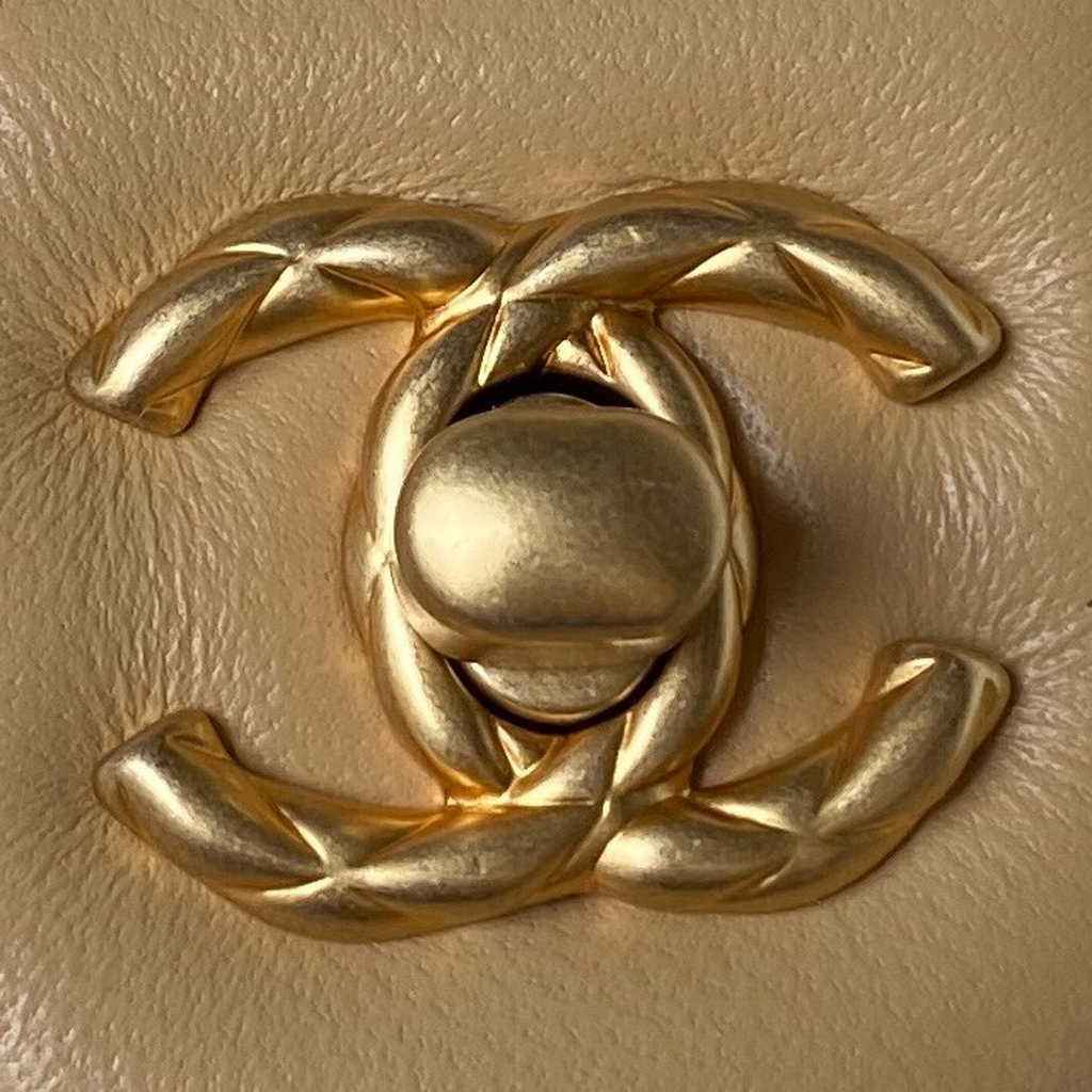 Chanel Small Vanity Case Orange Tweed Lambskin Gold-tone Metal AS3973