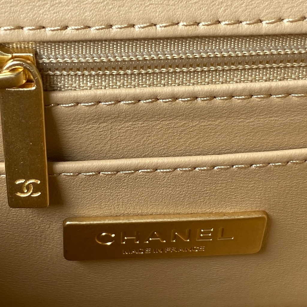 Chanel Small Vanity Case Orange Tweed Lambskin Gold-tone Metal AS3973