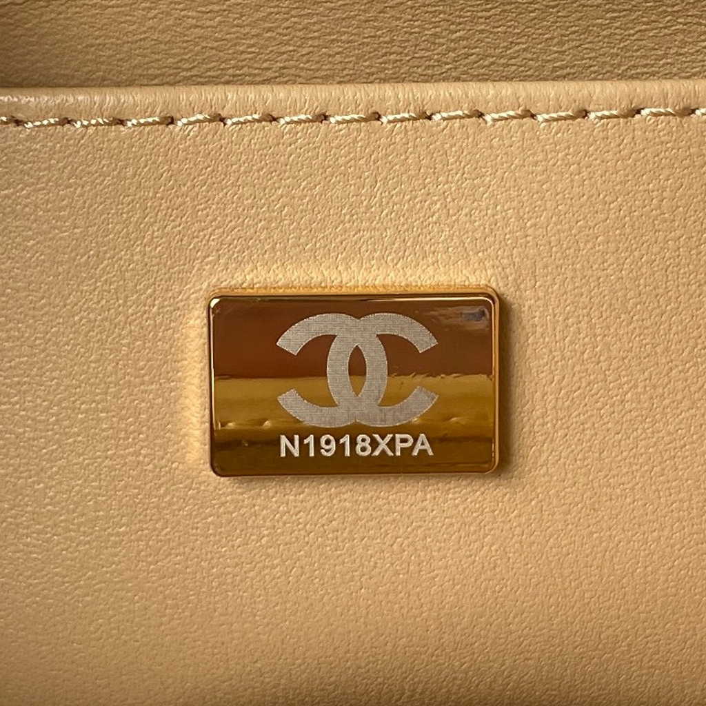 Chanel Small Vanity Case Orange Tweed Lambskin Gold-tone Metal AS3973