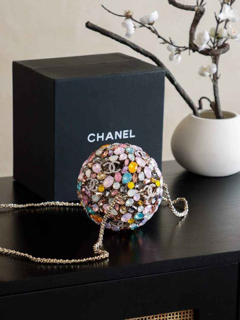 Chanel Sphere Minaudiere, AS5013 Diamanté, Imitation Pearls