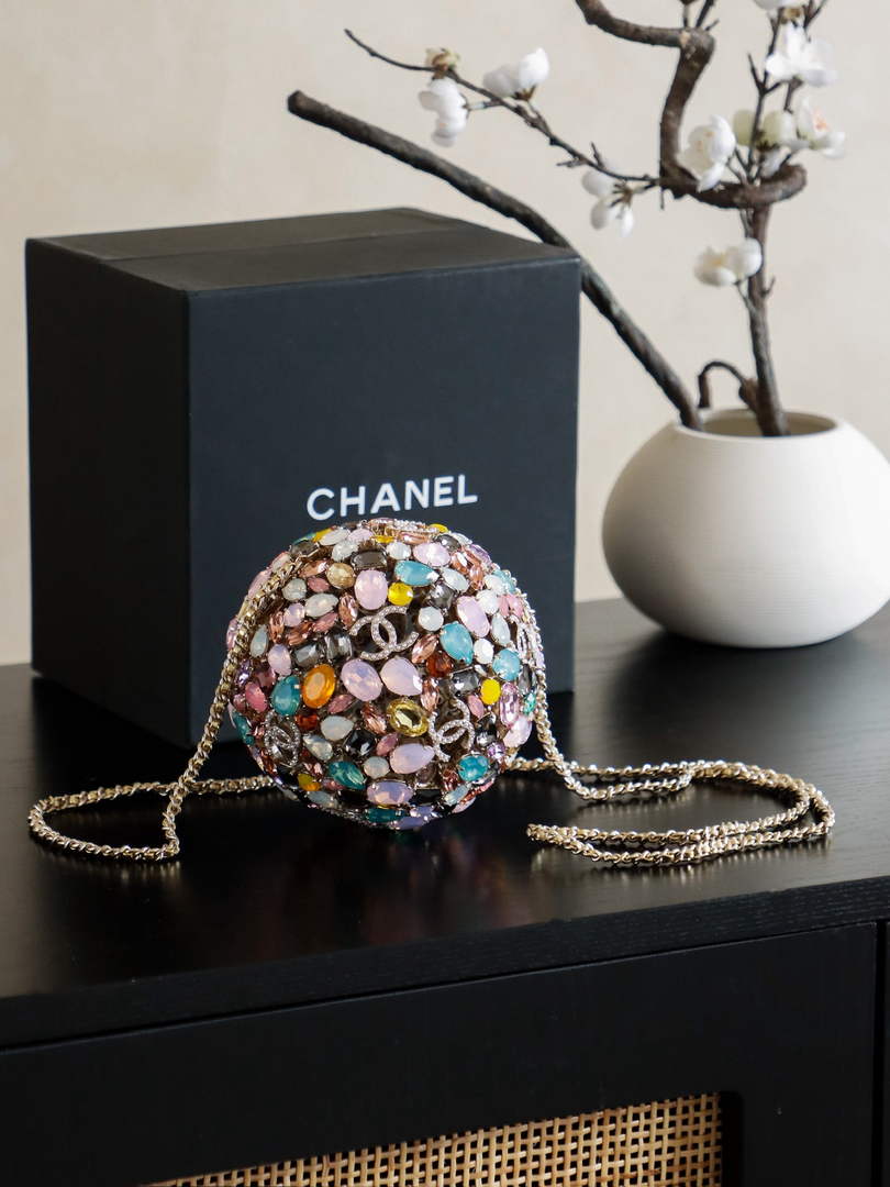 Chanel Sphere Minaudiere, AS5013 Diamanté, Imitation Pearls