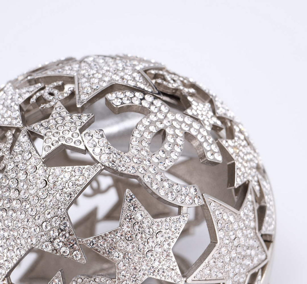 Chanel Sphere Minaudiere, AS5013 Silver Diamanté