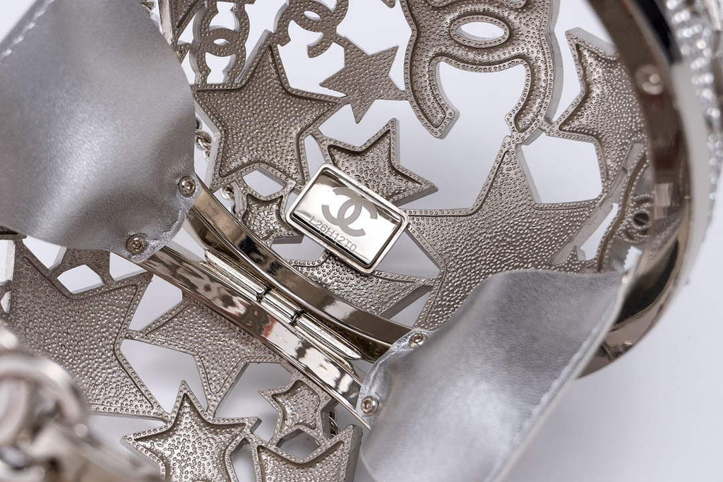 Chanel Sphere Minaudiere, AS5013 Silver Diamanté