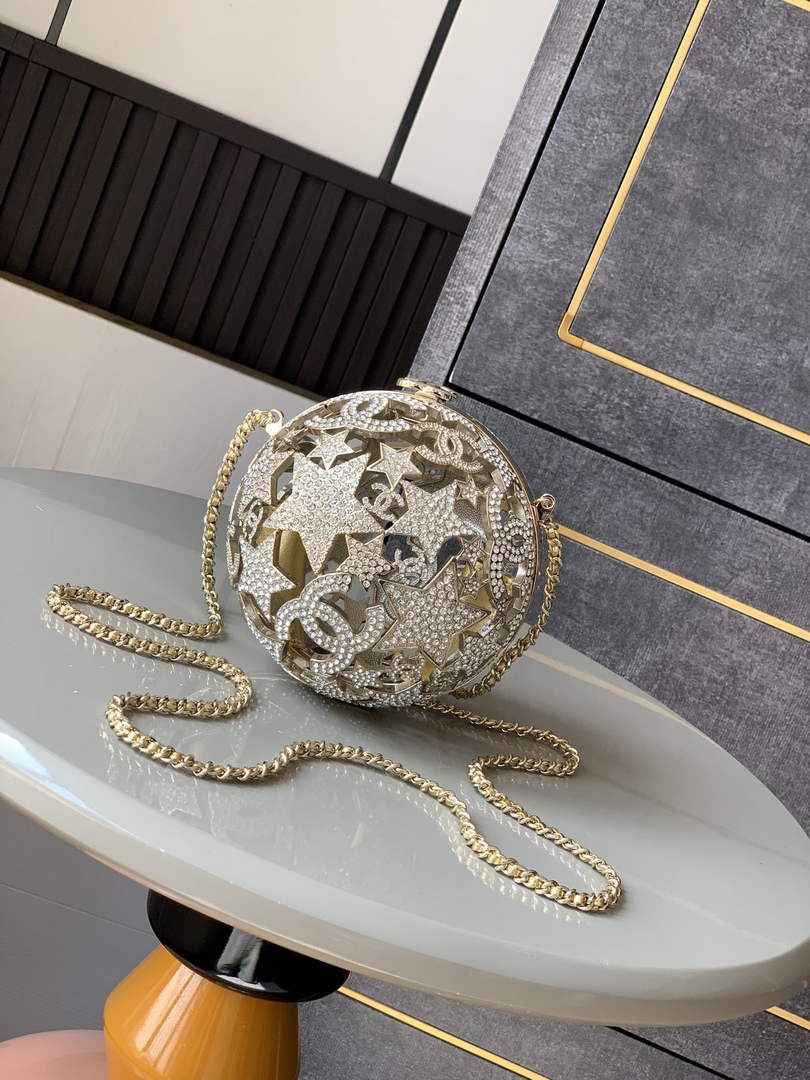 Chanel Sphere Minaudiere, AS5013 Gold Diamanté