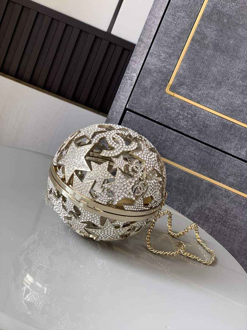 Chanel Sphere Minaudiere, AS5013 Gold Diamanté