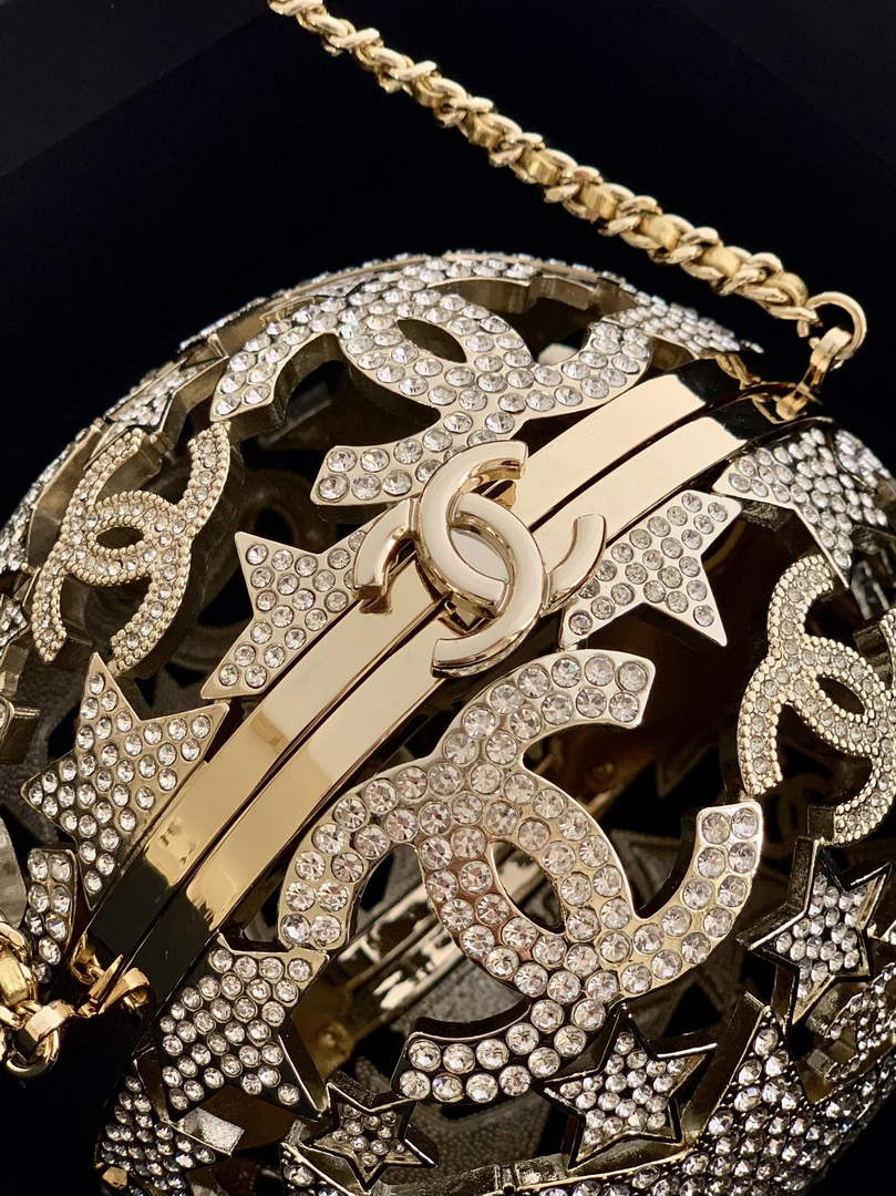 Chanel Sphere Minaudiere, AS5013 Gold Diamanté