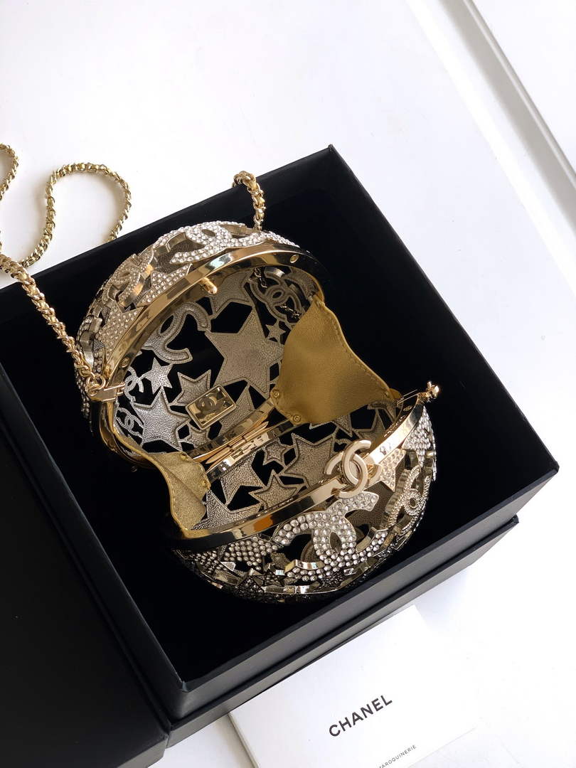 Chanel Sphere Minaudiere, AS5013 Gold Diamanté