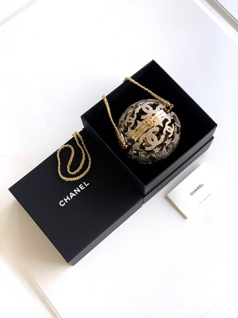 Chanel Sphere Minaudiere, AS5013 Gold Diamanté