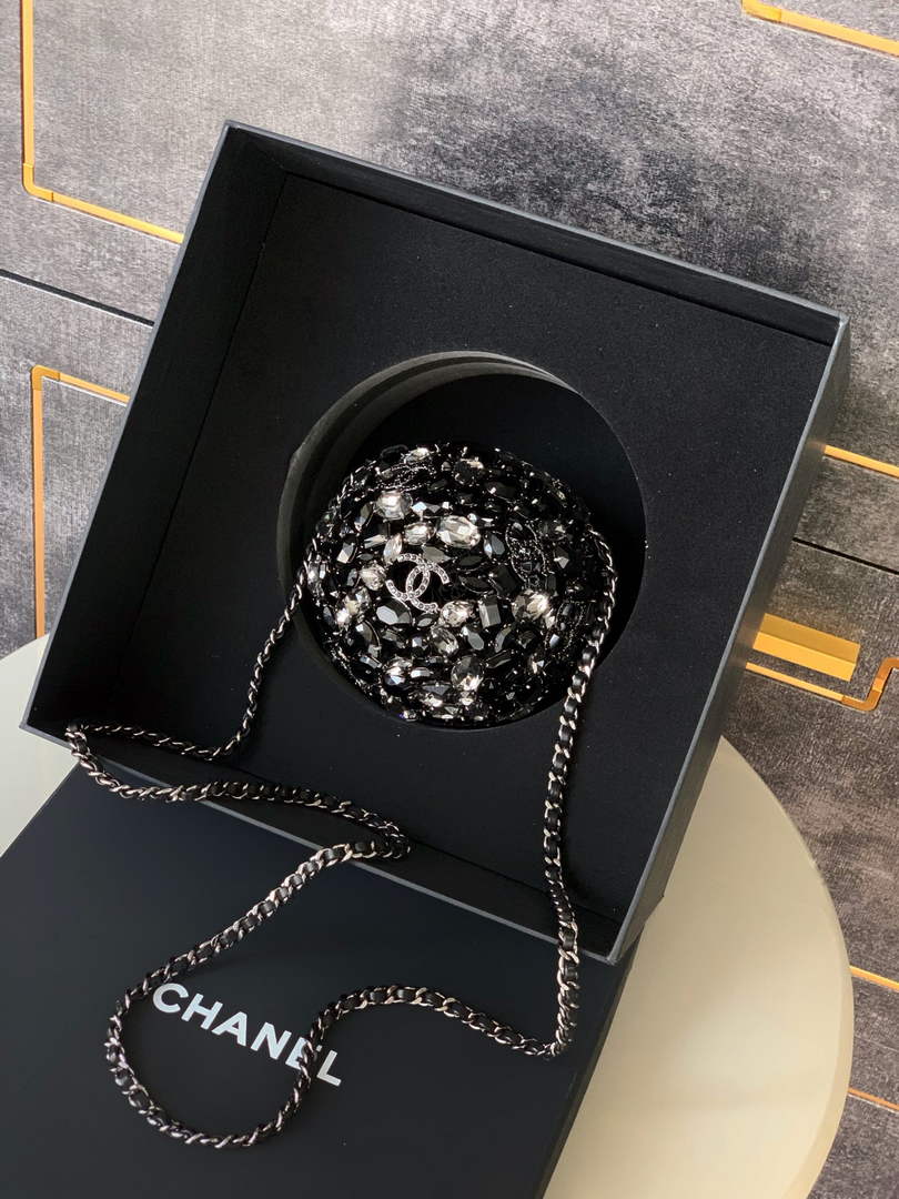 Chanel Sphere Minaudiere, AS5013 Black Diamanté