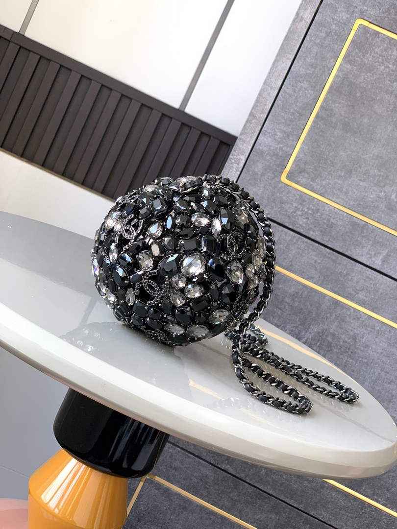 Chanel Sphere Minaudiere, AS5013 Black Diamanté