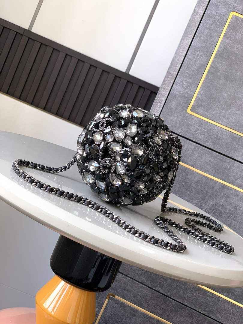 Chanel Sphere Minaudiere, AS5013 Black Diamanté