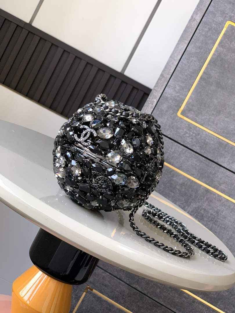 Chanel Sphere Minaudiere, AS5013 Black Diamanté