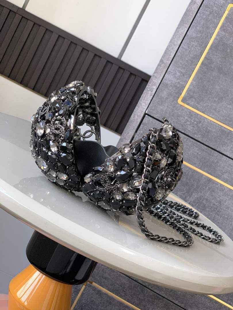 Chanel Sphere Minaudiere, AS5013 Black Diamanté