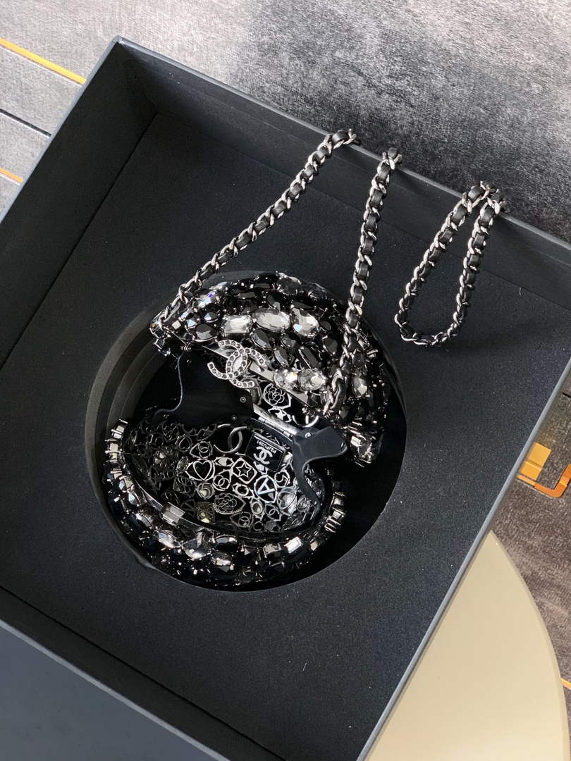 Chanel Sphere Minaudiere, AS5013 Black Diamanté